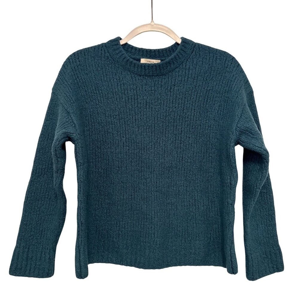 Vince Womens Ribbed Wool Blend Crewneck Sweater Size M